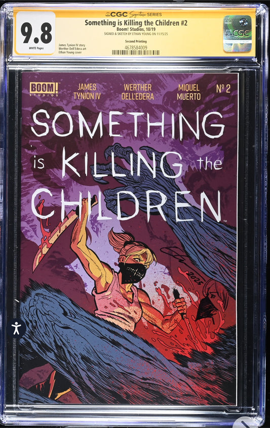 Something Is Killing The Children #2 CGC SS 9.8 (BOOM! Studios, 2019, 2nd Printing) Signed/Sketch By Ethan Young