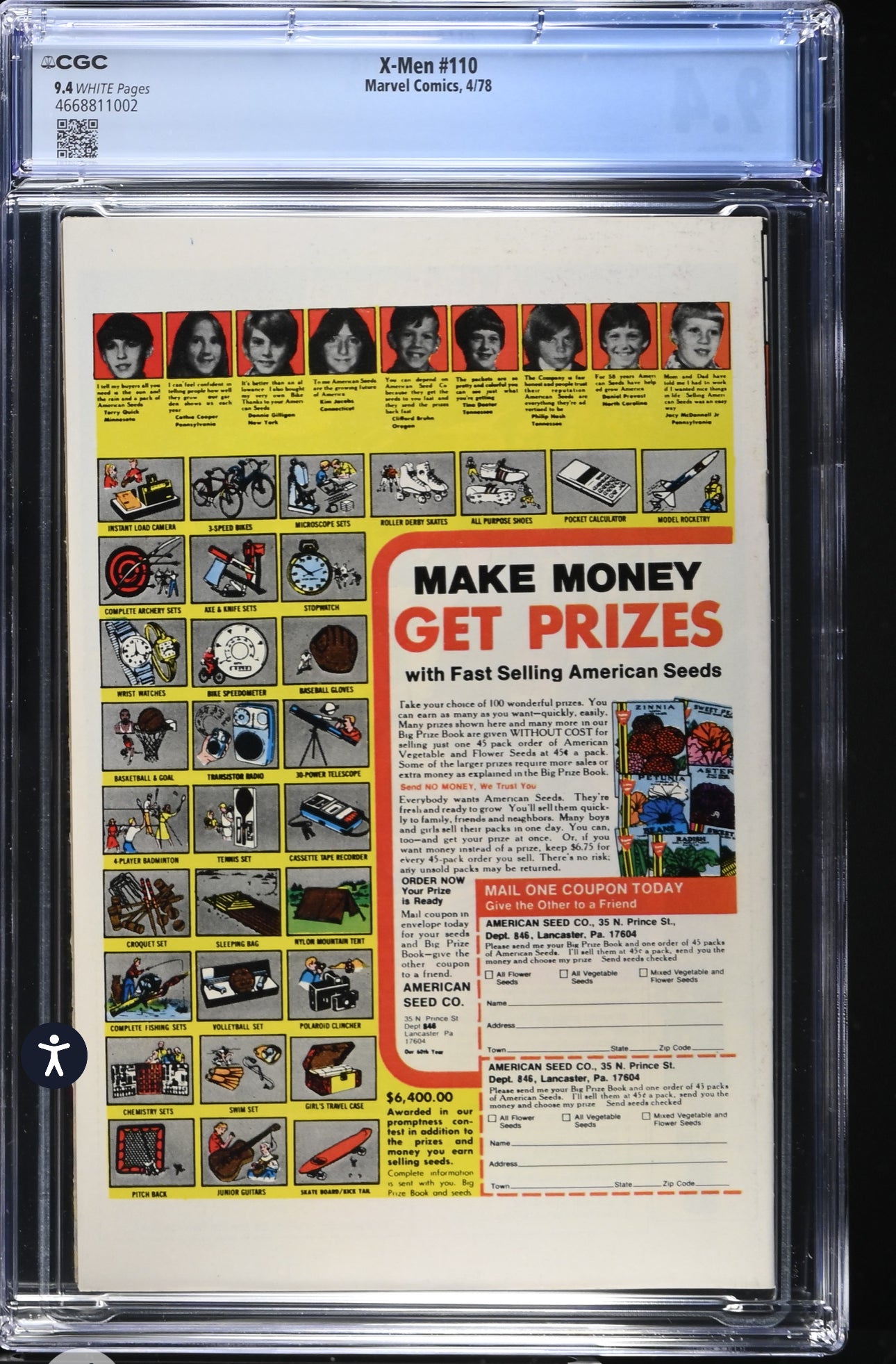 X-Men #110 CGC 9.4 (Marvel, 1978)