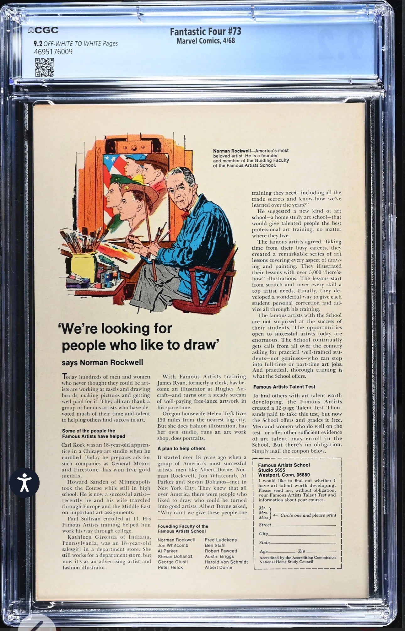 Fantastic Four #73 CGC 9.2 (Marvel, 1968) Story Continued from Daredevil #38