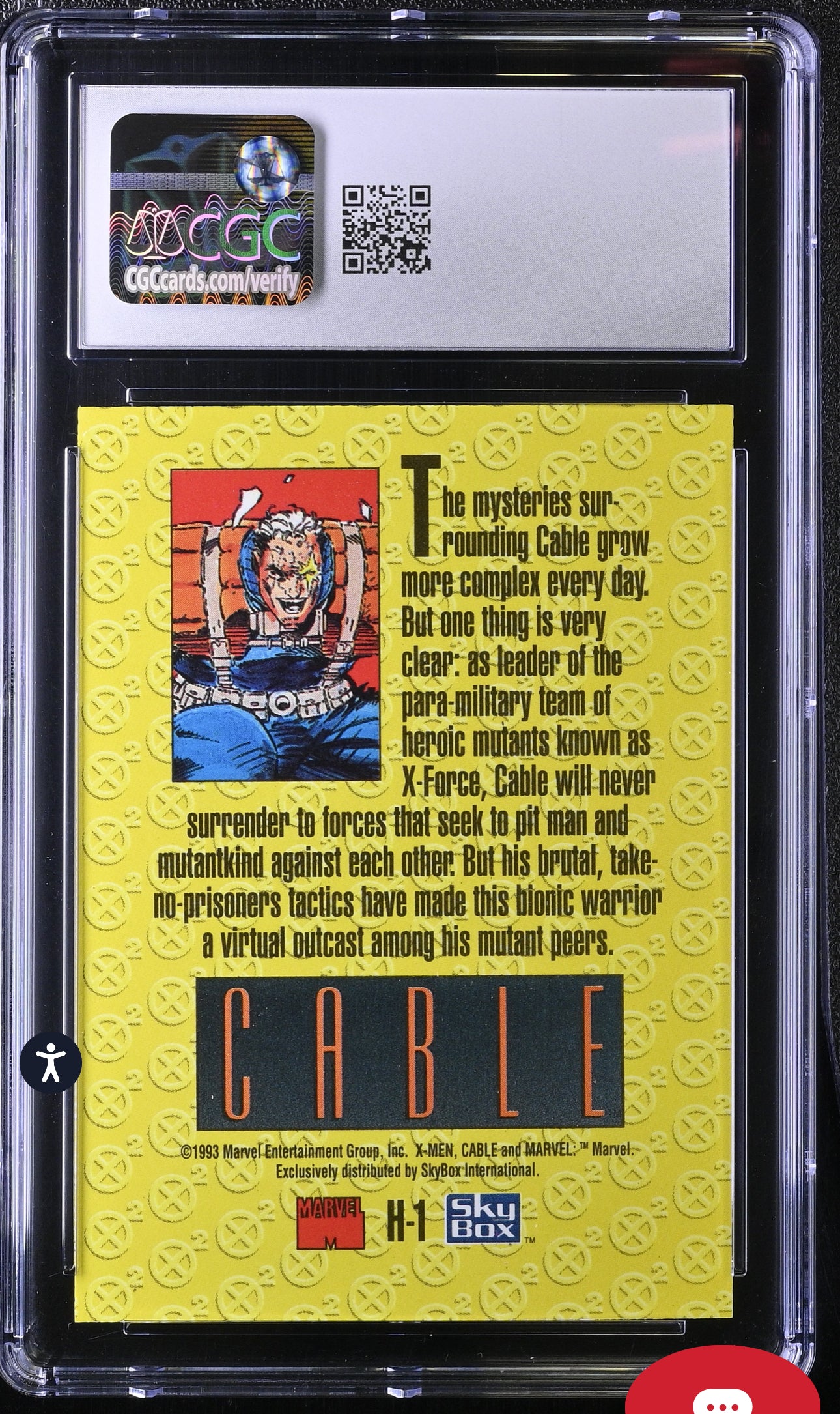 Cable X-Men Series 2 CGC 9 (Mint) Skybox #H-1 Holithogram CGC Cards
