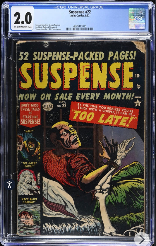 Suspense #22 CGC 2.0 (Atlas, 1952) Pre Code Golden Age Horror