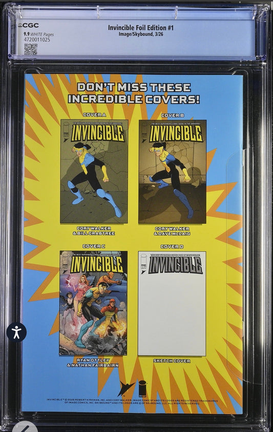Invincible Foil Edition #1 CGC 9.9 (Image/Skybound, 2026) Rare