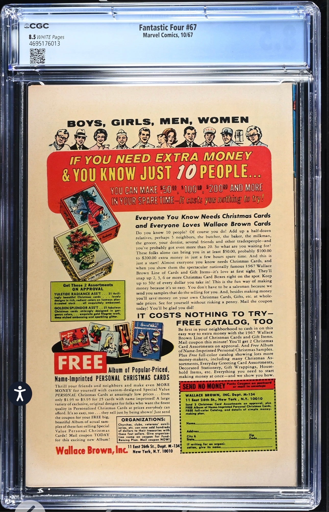 Fantastic Four #67 CGC 8.5 (Marvel, 1967) 1st App Him (Warlock) Rare White Pages