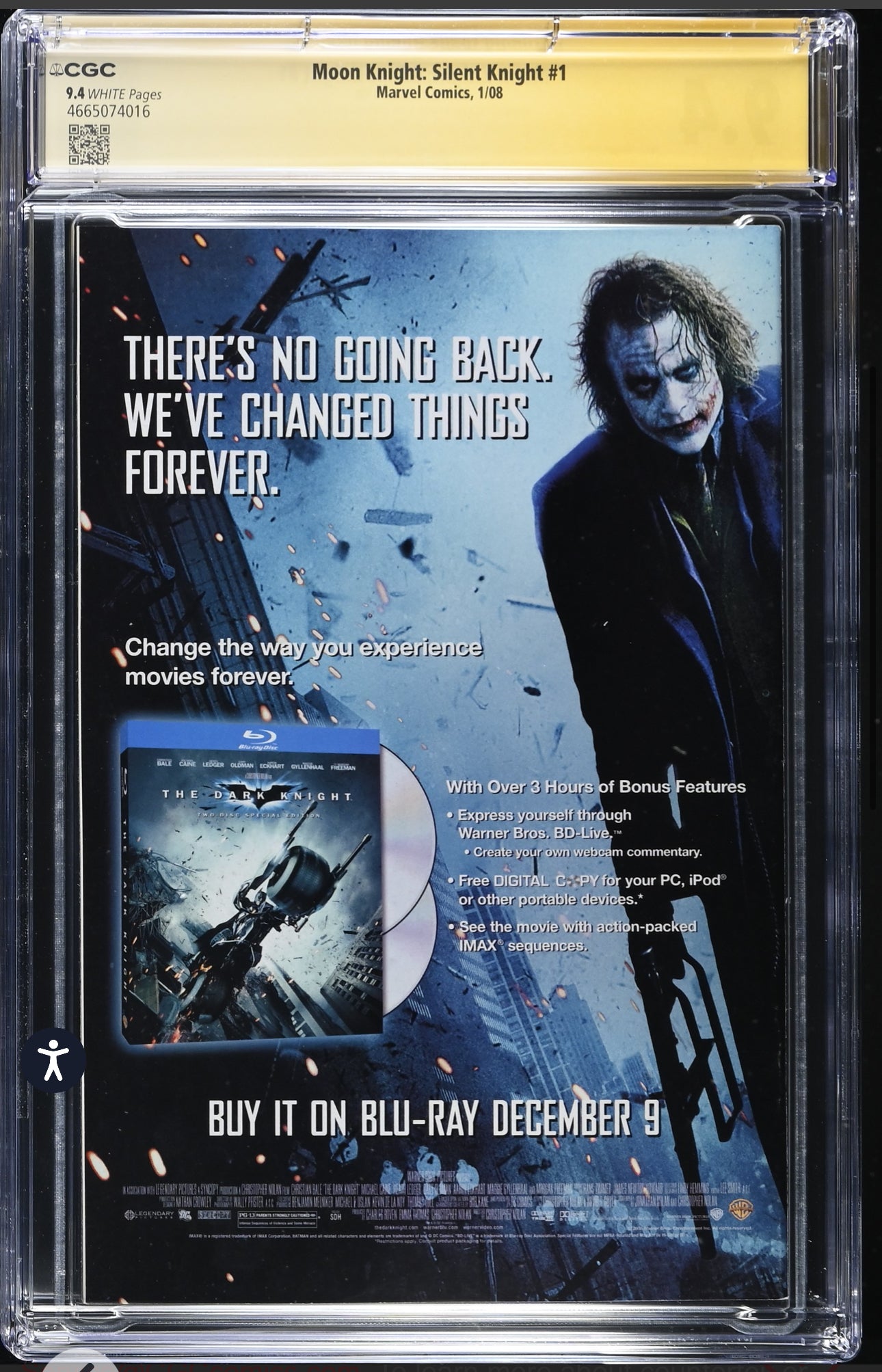 Moon Knight: Silent Knight #1 CGC SS 9.4 Signed By Joe Quesada & Clayton Crain (Marvel, 2008)