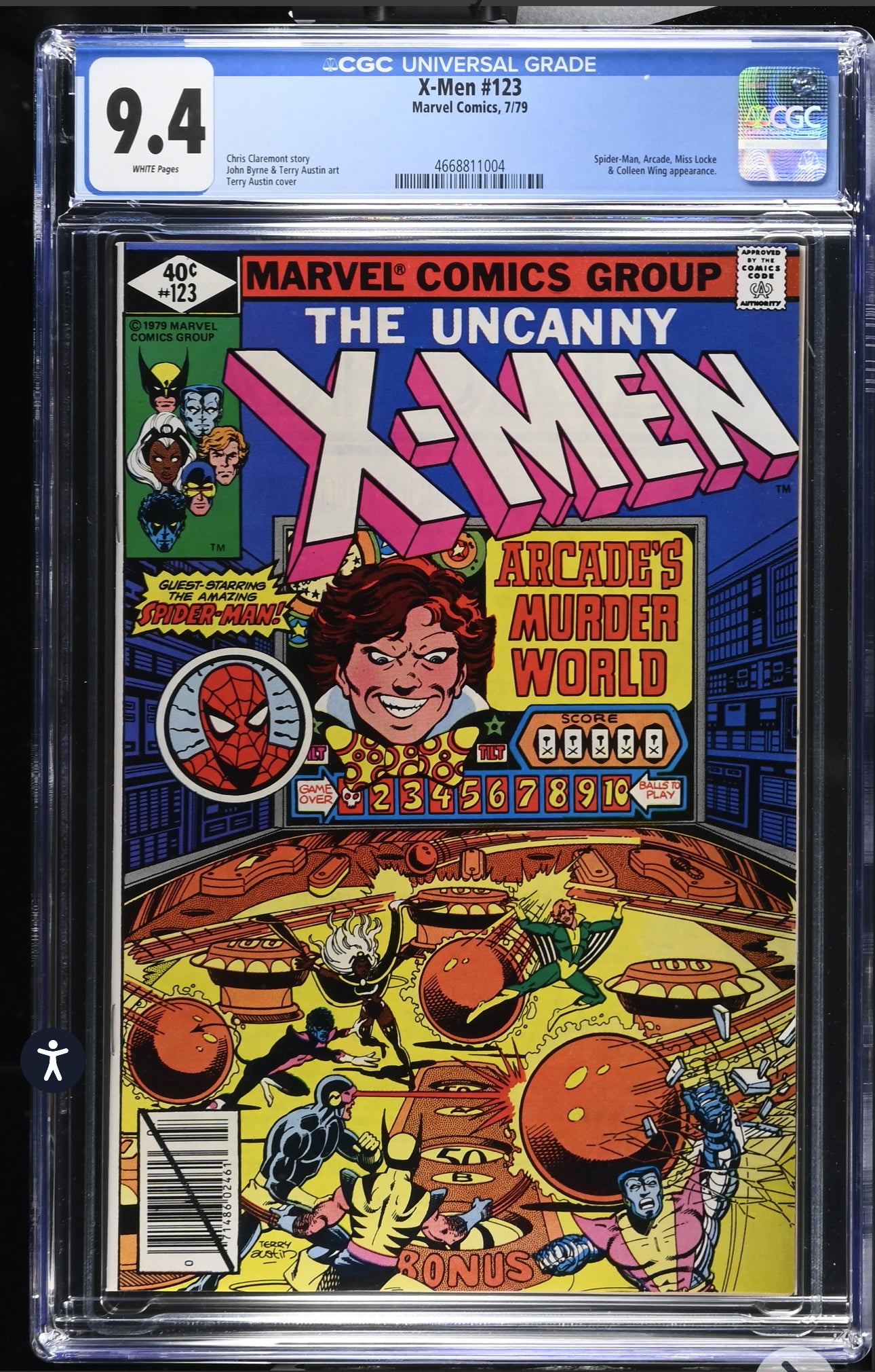 X-Men #124 CGC 9.4 (Marvel, 1978) Arcade Appearance