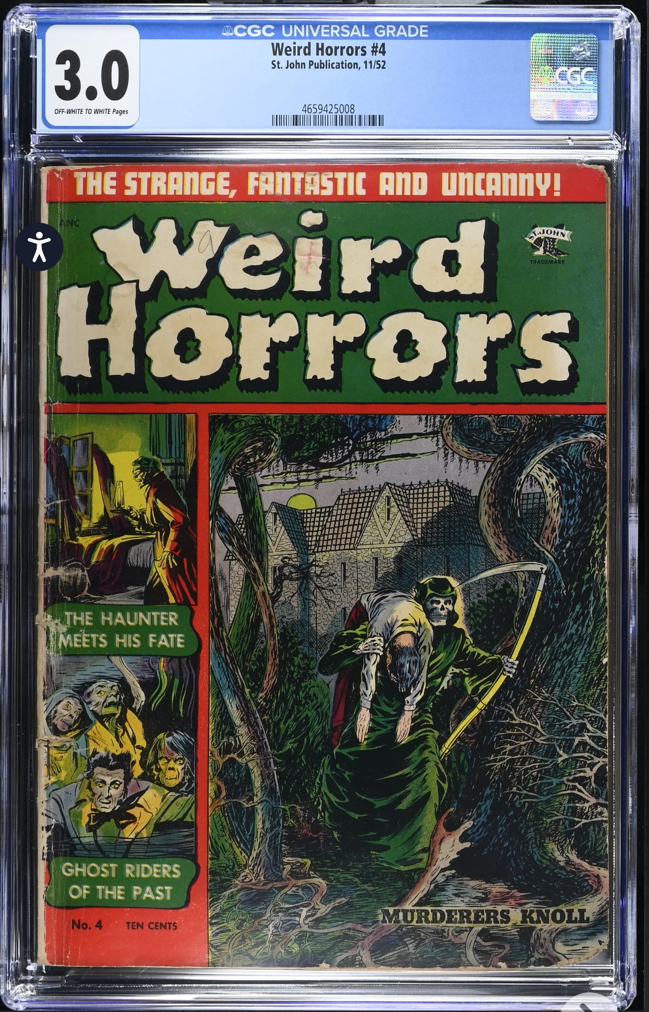 WEIRD HORRORS #4 CGC 3.0 (St. John, 1952) Golden Age Pre Code Horror