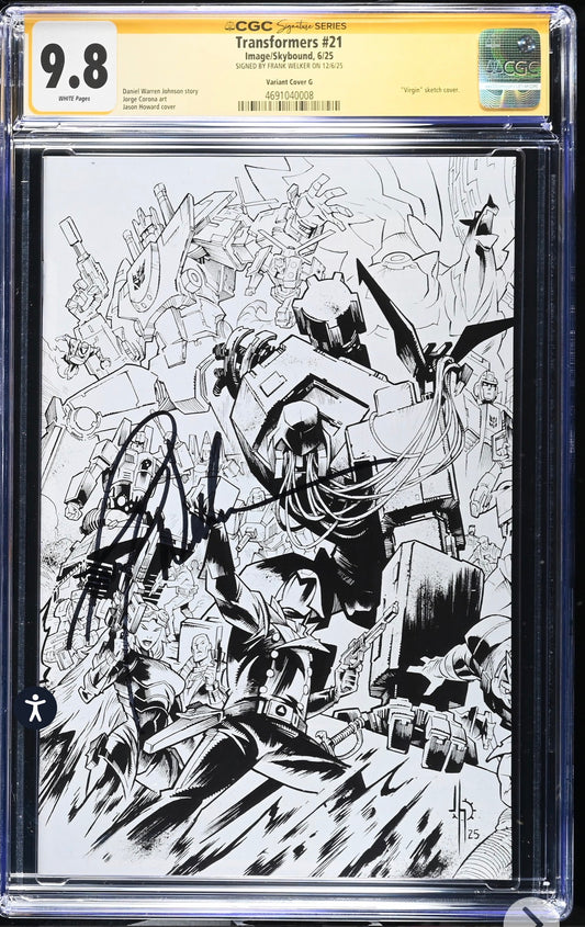 Transformers #21 CGC SS 9.8 Signed By Frank Welker (Image/Skybound 2025 Virgin Sketch Variant)