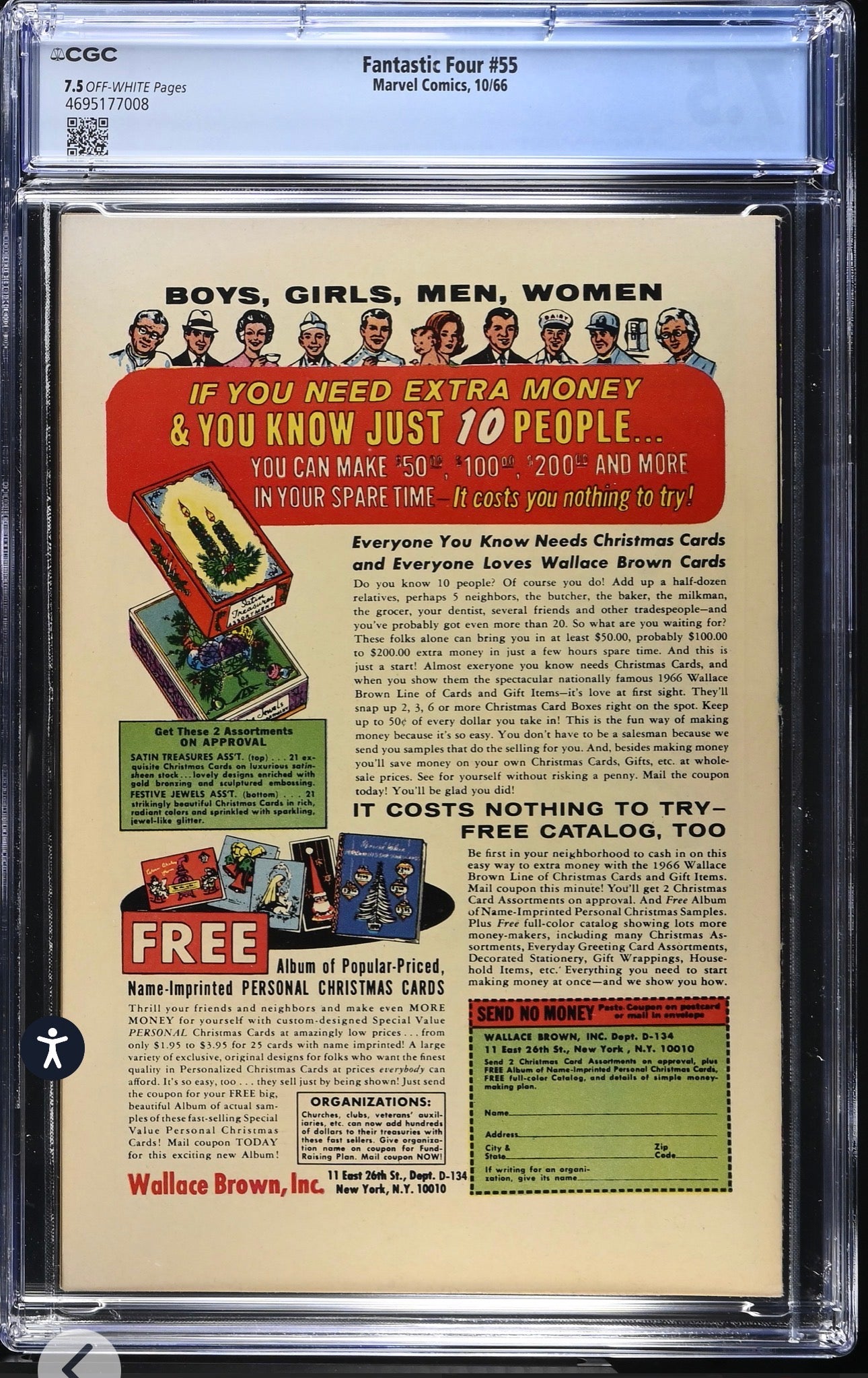 Fantastic Four #55 CGC 7.5 (Marvel, 1966) Thing Vs. Silver Surfer