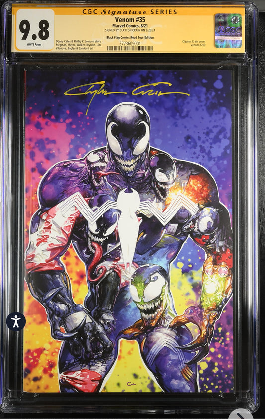 Venom #35 CGC SS 9.8 (Marvel, 2021) Black Flag Road Tour Signed by Clayton Crain