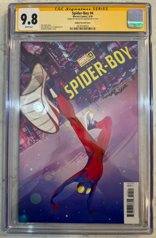 Spider-Boy #4 CGC SS 9.8 Nicoletta Baldari Variant Cover Signed By Baldari