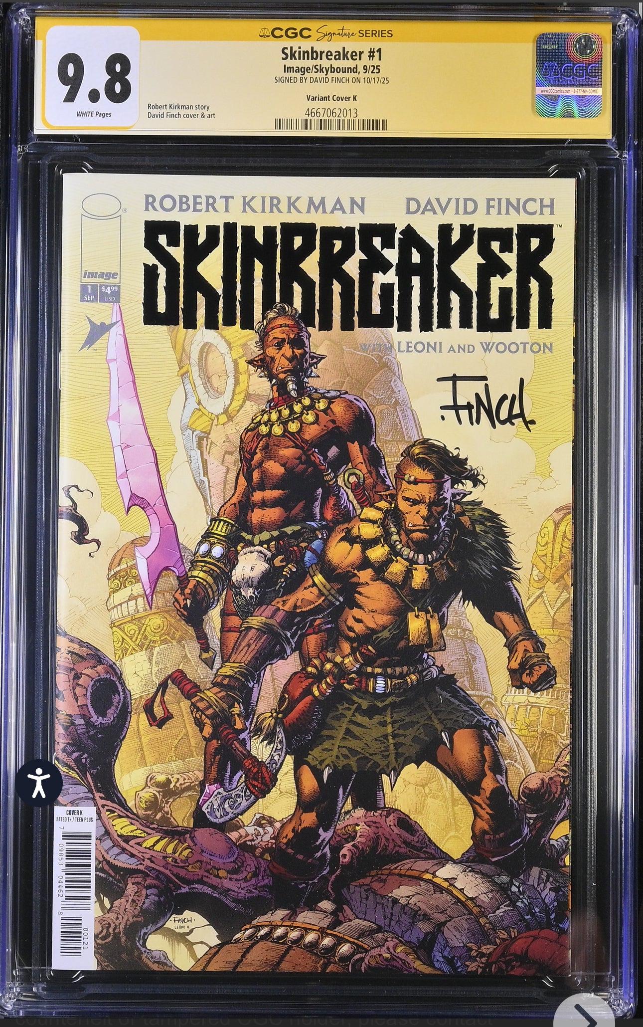 Skinbreaker #1 CGC SS 9.8 Thank You Variant Signed By David Finch (Image, 2025)