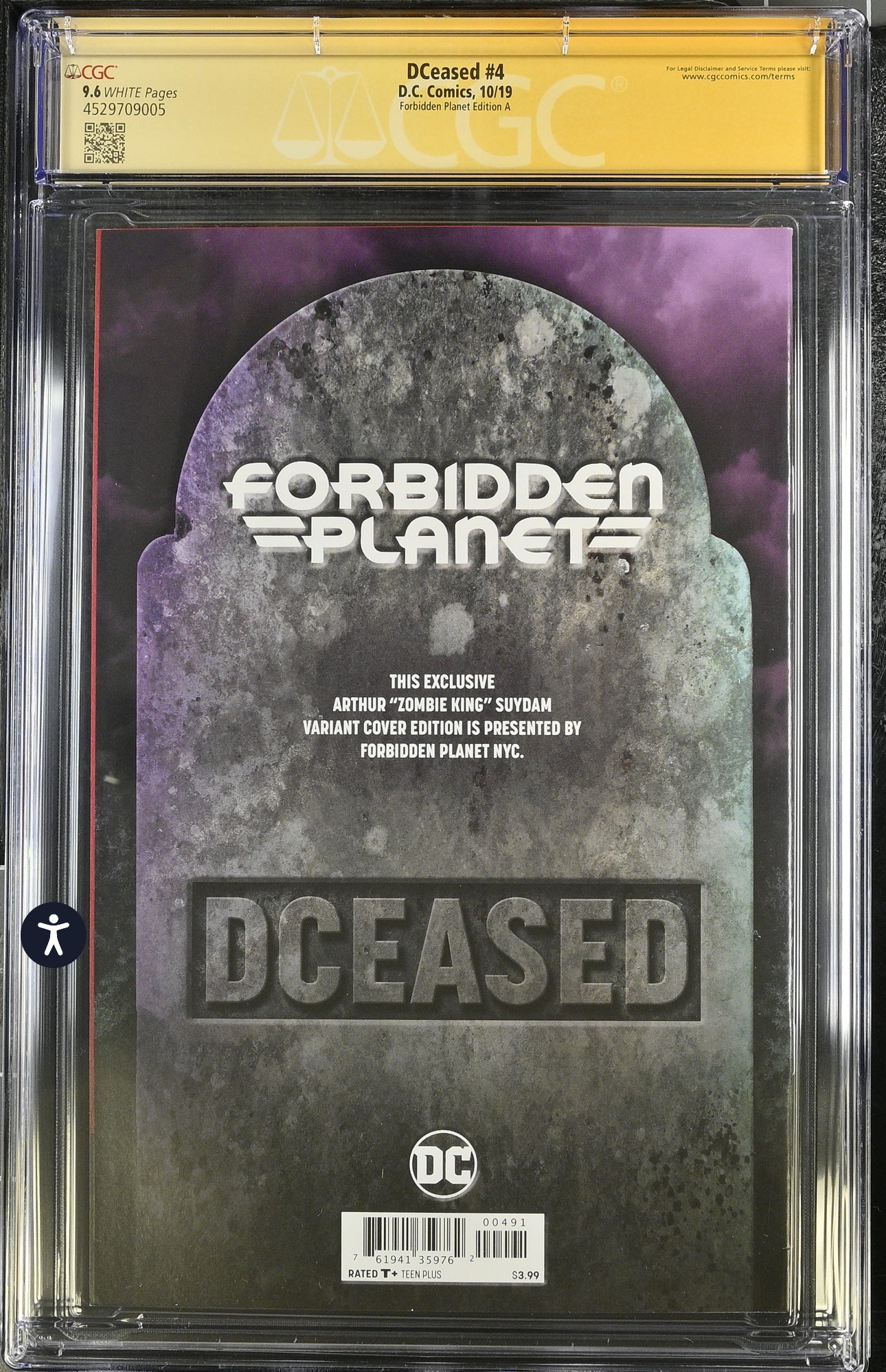 Dceased #4 CGC SS 9.6 (DC, 2019) Forbidden Planet Variant Signed By Arthur Suydam