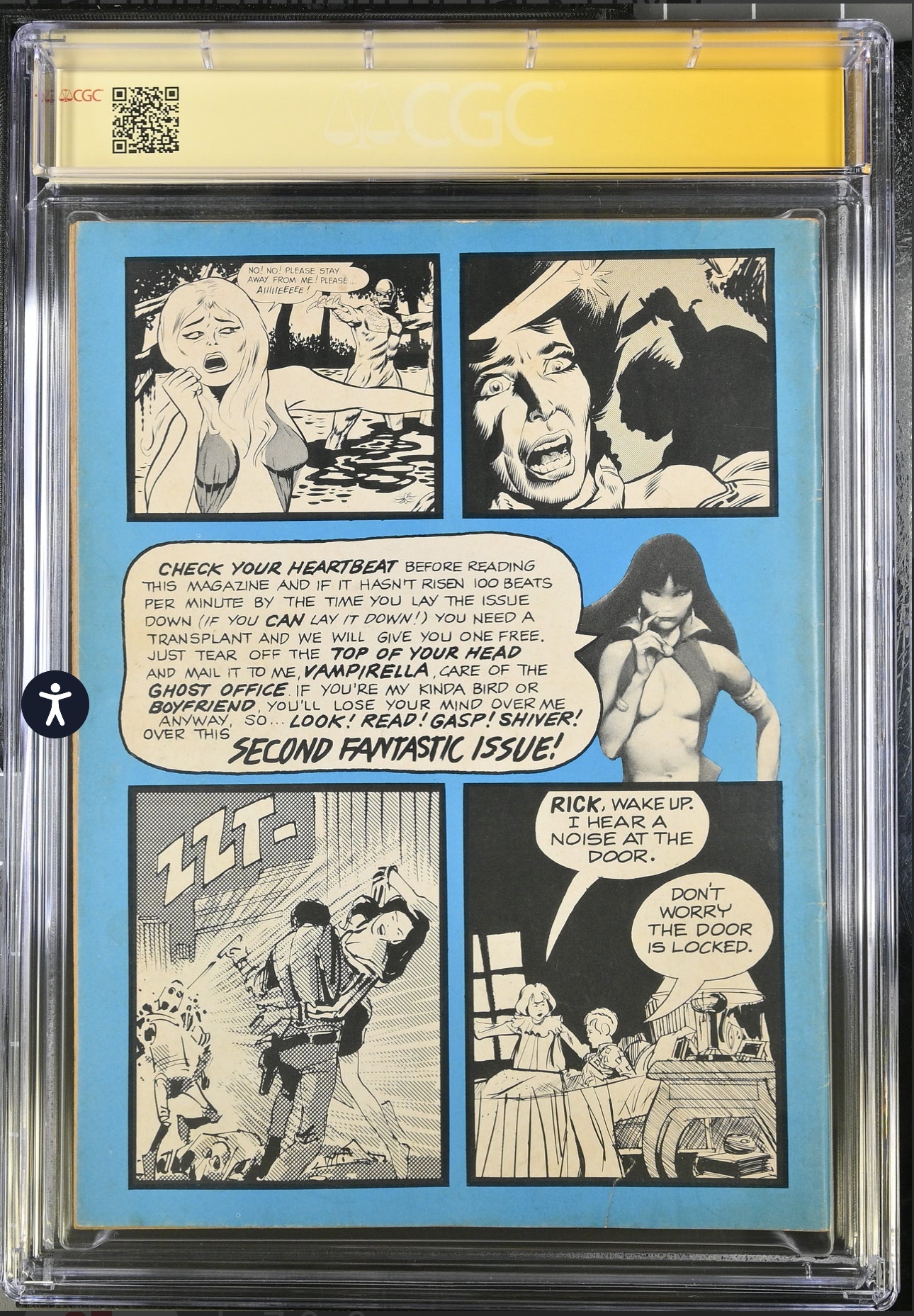 VAMPIRELLA #2 CGC SS 7.0 (Warren, 1969) Signed By James Warren 1st Draculina & Cousin Evily