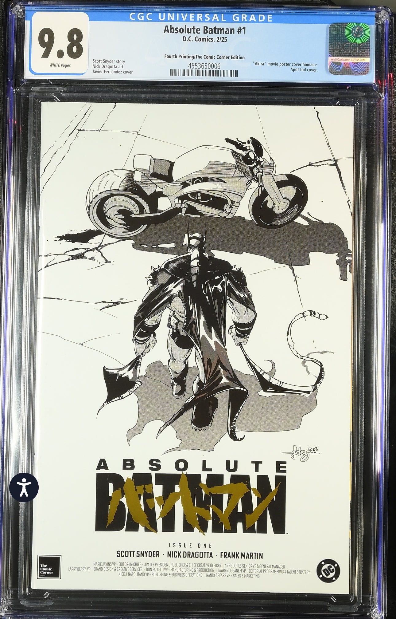 ABSOLUTE BATMAN #1 CGC 9.8 AKIRA GOLD FOIL Edition (DC Comics, 2025)