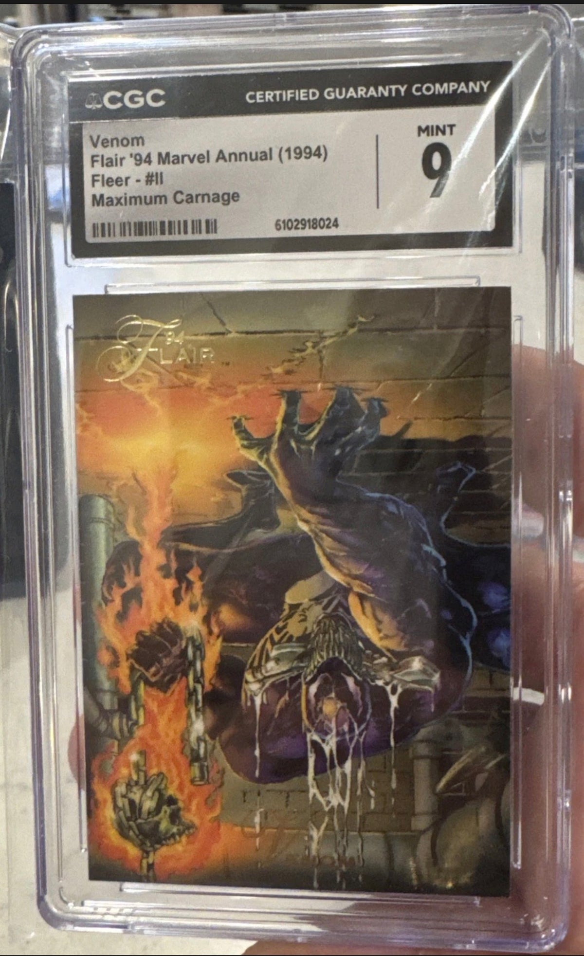 Venom Flair ‘94 Marvel Annua Fleer #II Maximim Carnage CGC Graded 9 (Mint)