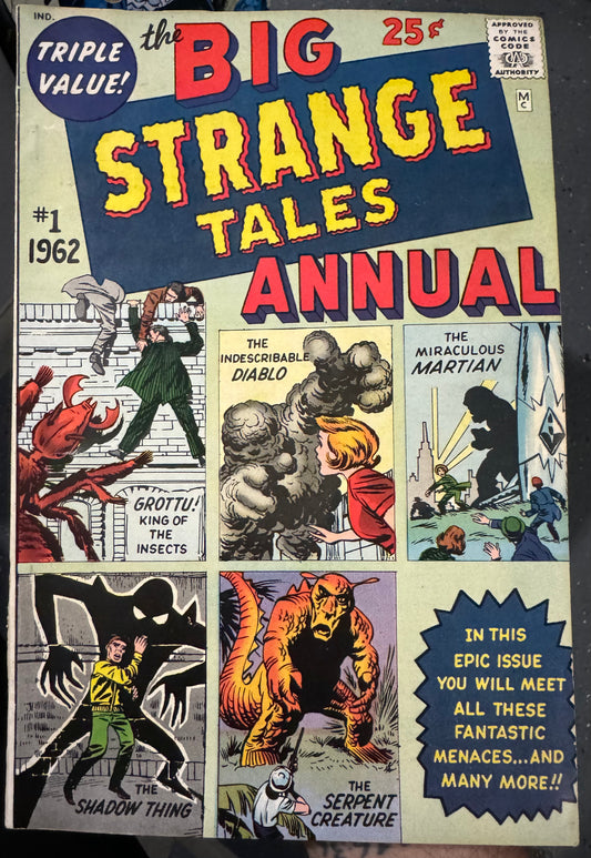 Strange Tales Annual #1 (Marvel,1962) 1st Marvel Annual/Squarebound 25cents book)