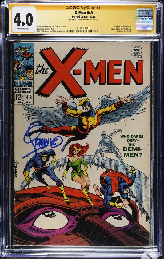 X-Men #49 CGC SS 4.0 Signed By Jim Steranko (Marvel, 1969) 1st App Of Polaris