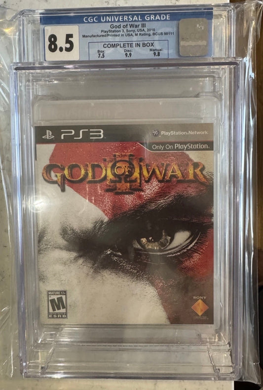 God of War III CGC 8.5 (Sony, 2010) Box 7.5, Disc 9.9, Manual 9.8 (PS3)
