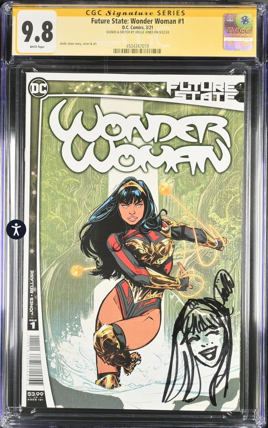 Wonder Woman: Future State #1 CGC SS 9.8 (DC, 2021) Signed & Sketched By Joelle Jones