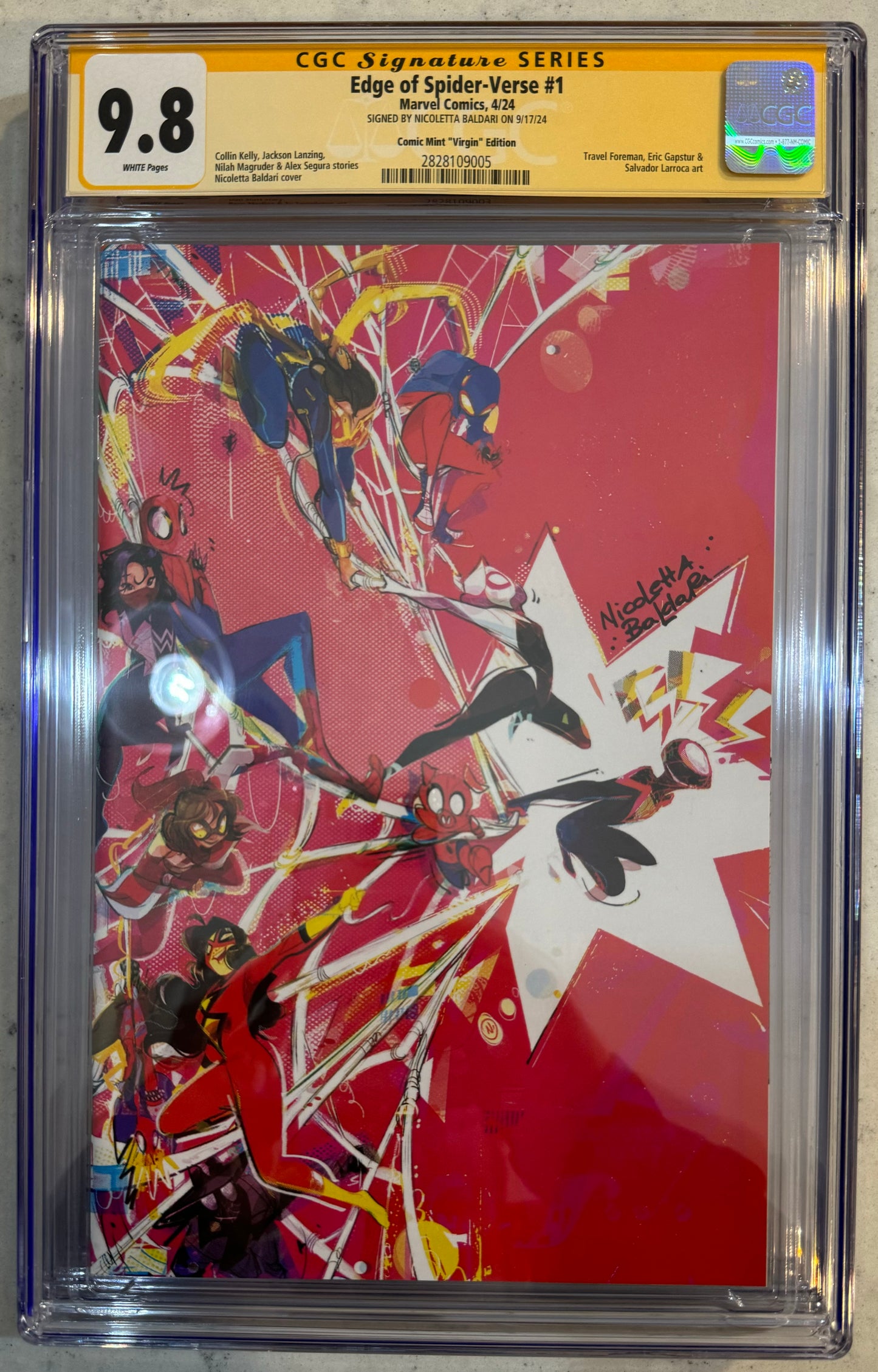 Edge of Spider-Verse #1 CGC SS 9.8 (Marvel, 2024) Signed by NICOLETTA Baldari