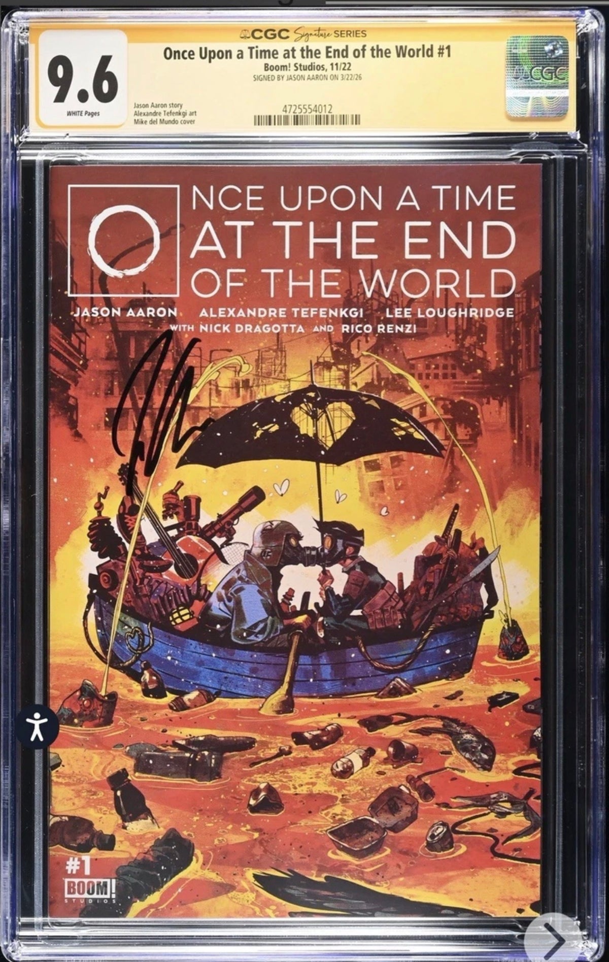 Once Upon a Time at the End of the World #1 CGC SS 9.6 SIGNED By Jason Aaron (BOOM! Studios, 2023)