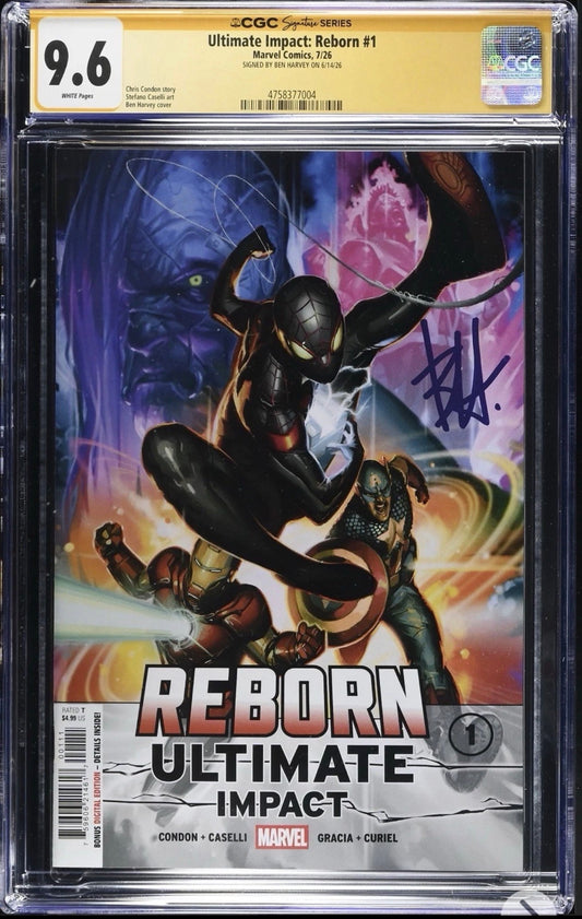 ULTIMATE IMPACT REBORN #1 CGC SS 9.6 Signed By BEN HARVEY MARVEL 2026