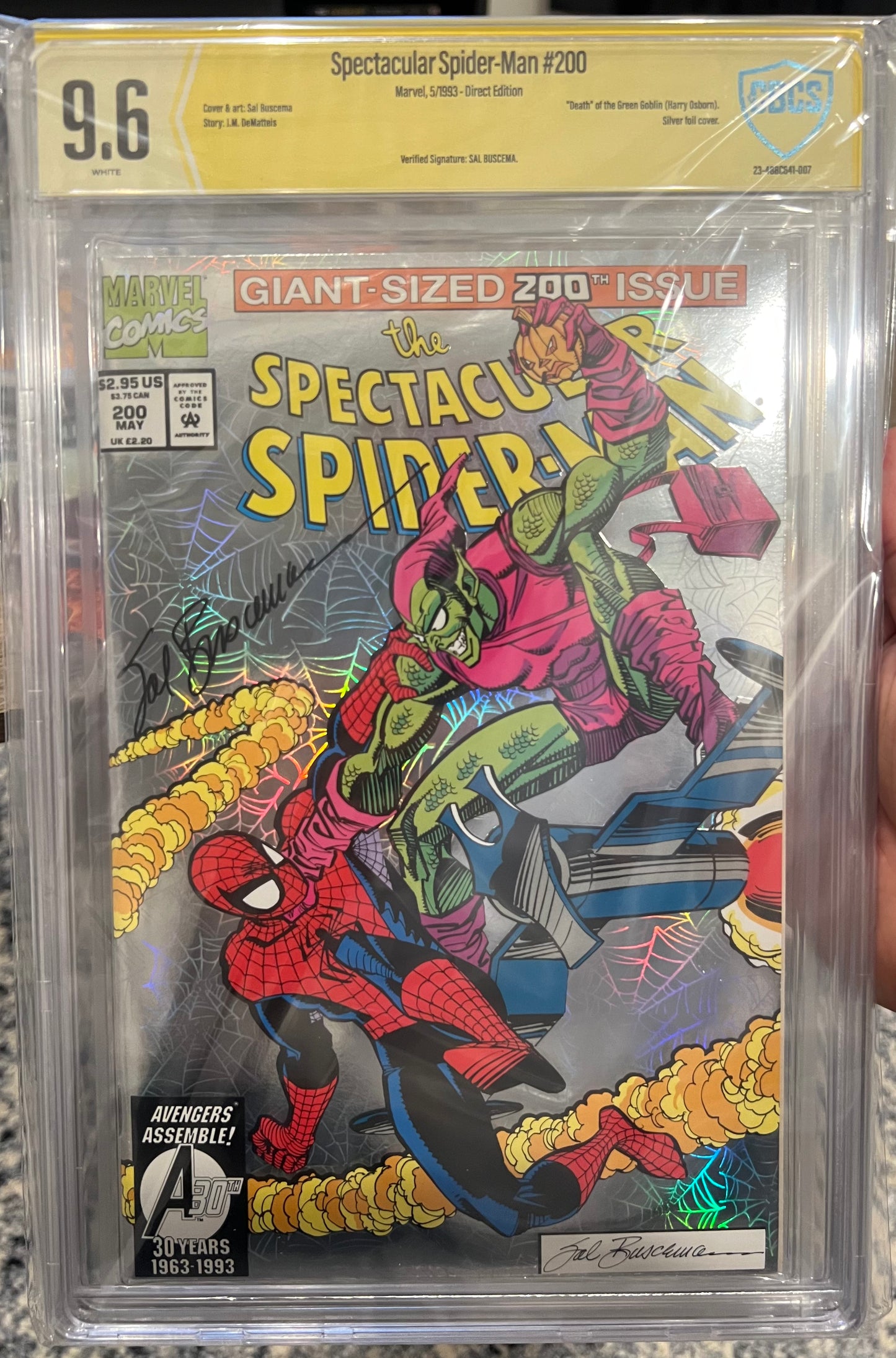 Spectacular Spider-Man CBCS 9.6 w/ Verified Signature from Sal Buscema (Marvel, 1st Series)