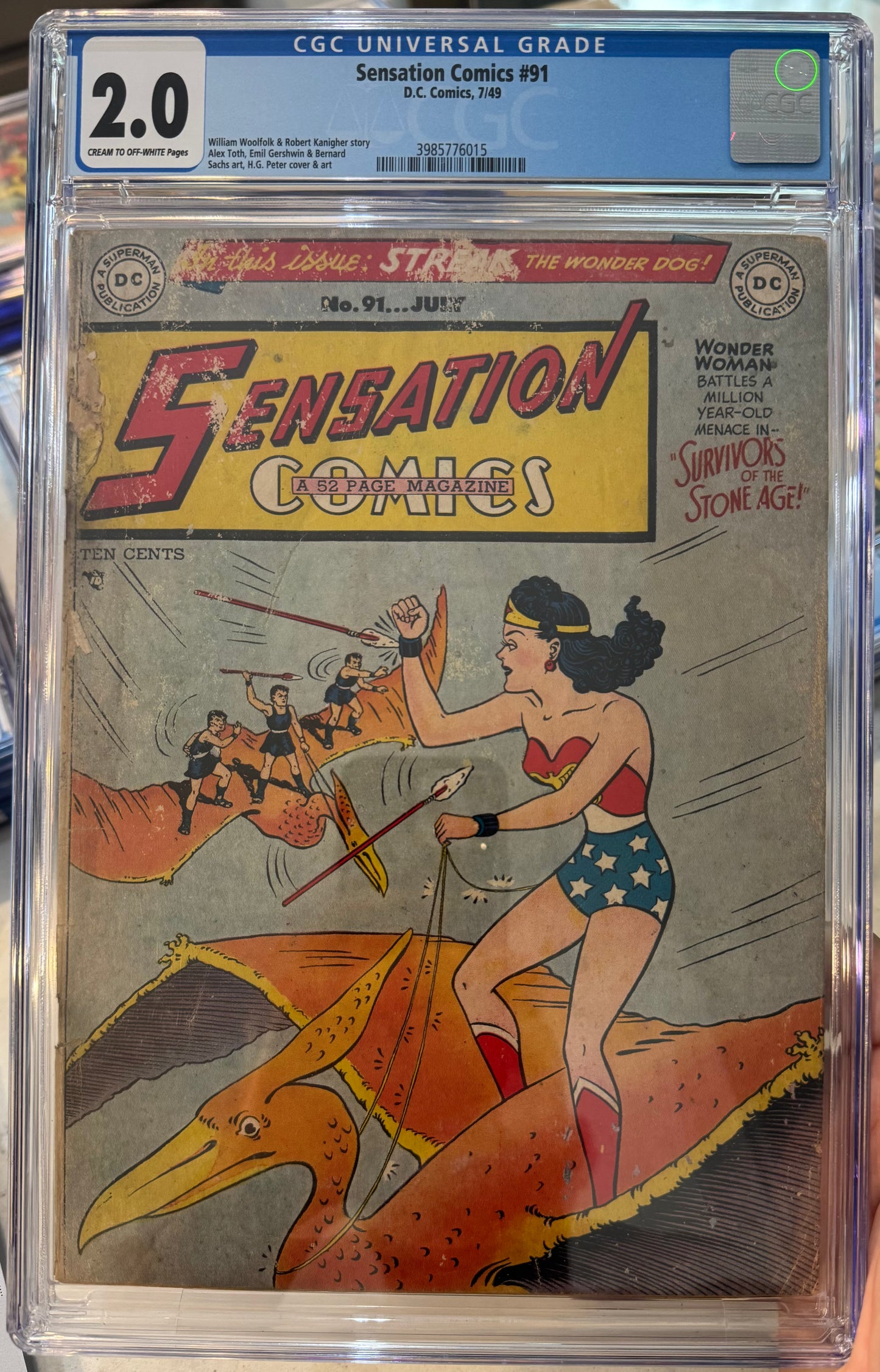 Sensation Comics #91 CGC 2.0 (DC, 1949) Golden Age Wonder Woman