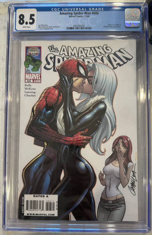 Amazing Spider-Man #606 CGC 8.5 ( Marvel, 2009) J. Scott Campbell Cover