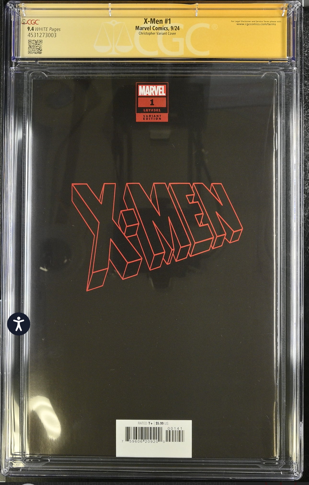 X-Men #1 CGC SS 9.4 (Marvel, 2024) JTC Negative Space Variant Signed By Ryan Stegman & John Tyler Christopher