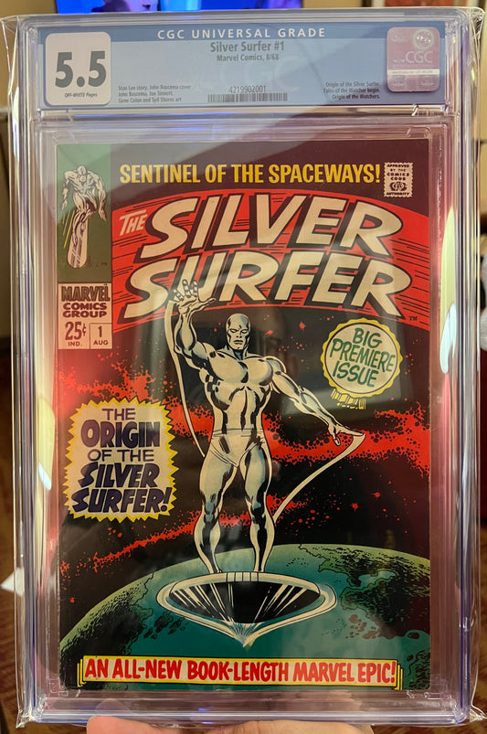 Silver Surfer #1 CGC 5.5 (Marvel, 1968, Off White Pages)