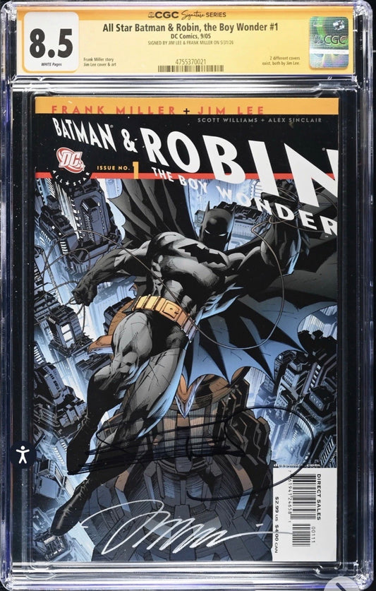 All Star Batman and Robin The Boy Wonder#1 CGC SS 8.5 Signed By Miller & Jim Lee
