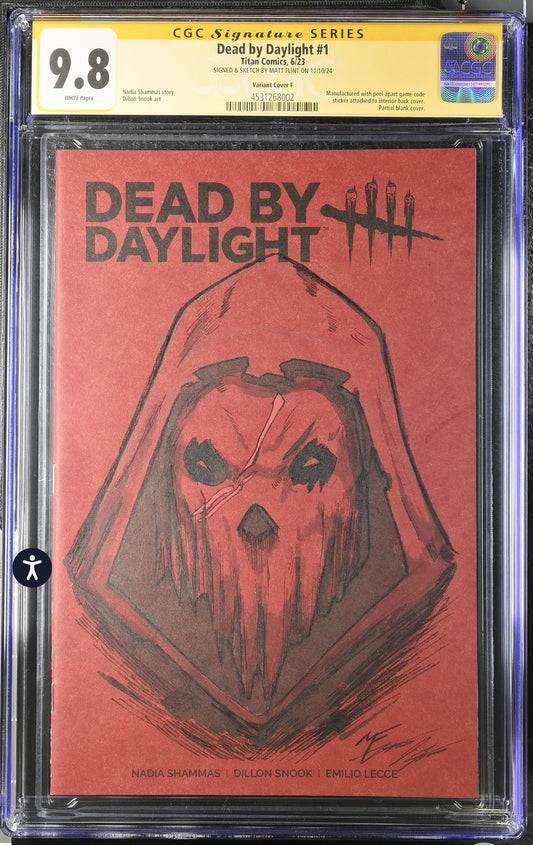 Dead By Daylight #1 CGC SS 9.8 (Titan Comics,2023) Blank Red Sketch Cover Signed & Sketched Matt Flint