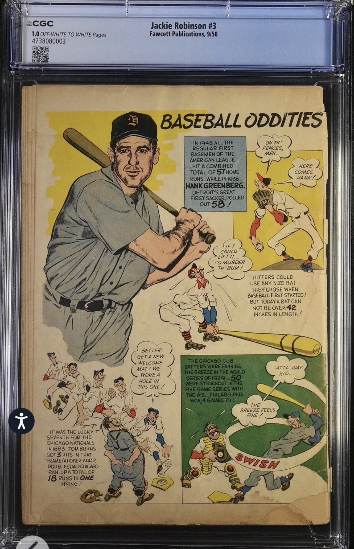 Jackie Robinson #3 CGC 1.0 (Fawcett Publications, 1950) Baseball