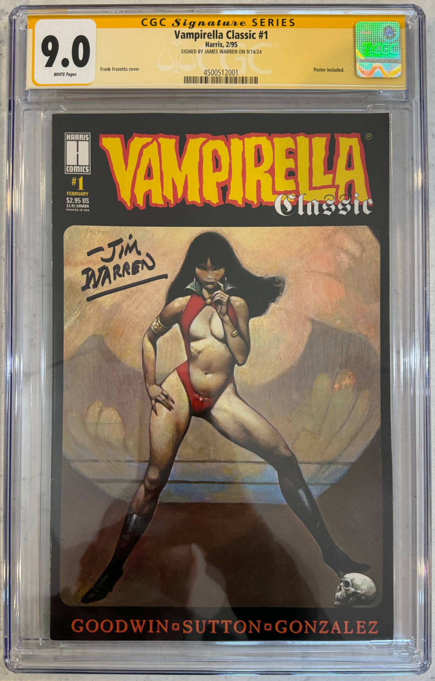 Vampirella Classic #1 CGC SS 9.0 (Harris, 1995) Signed by Co-Creator, James Warren