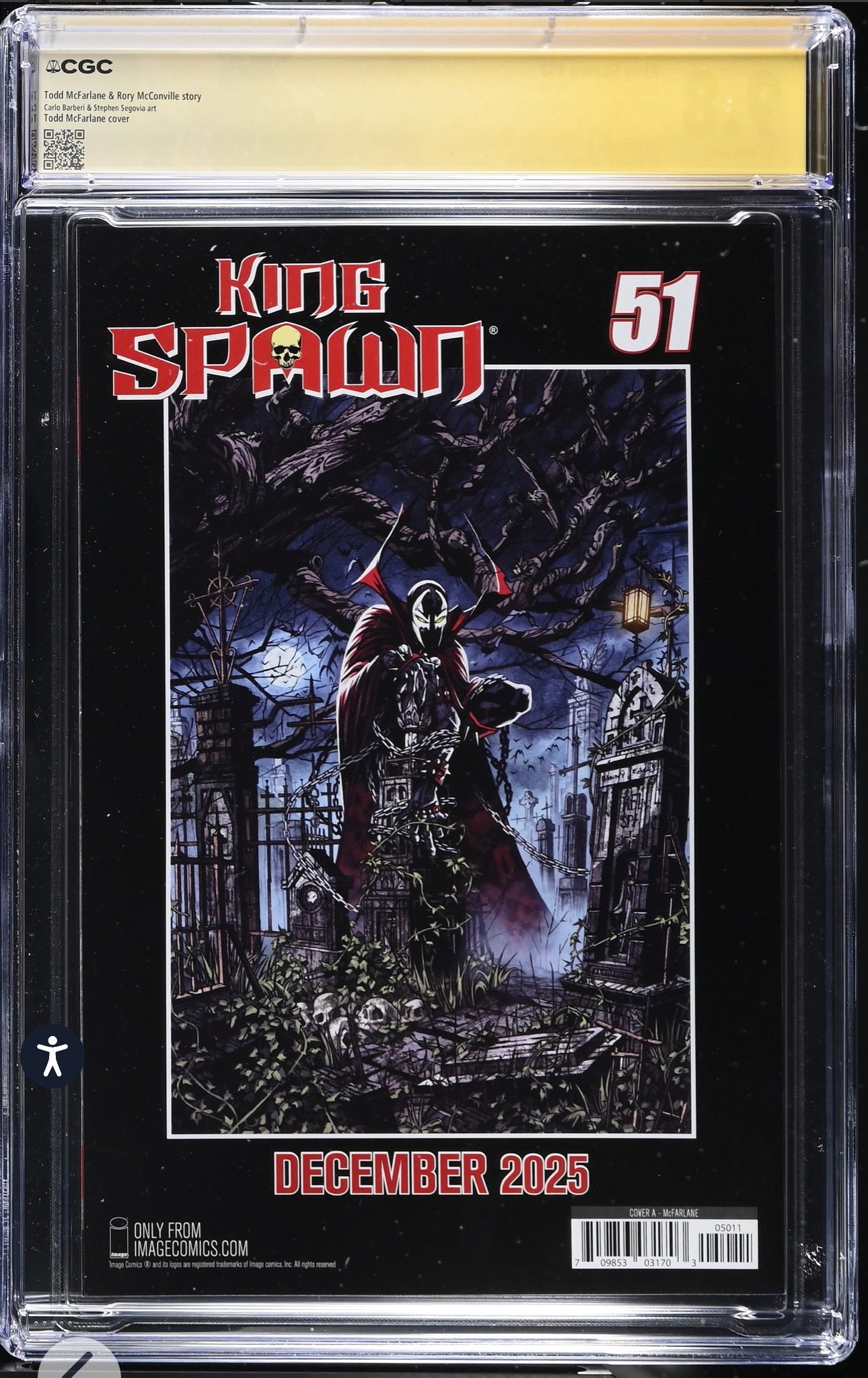 King Spawn #50 CGC SS 9.8 (Image, 2025) Signed by Todd McFarlane with Custom Label