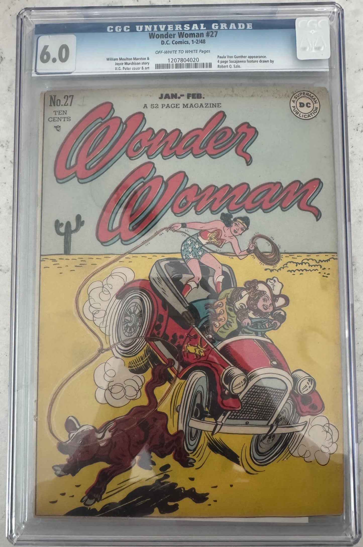 Wonder Woman #27 CGC 6.0 (DC Comics, 1948) Golden Age Paula Von Gunther Appearance