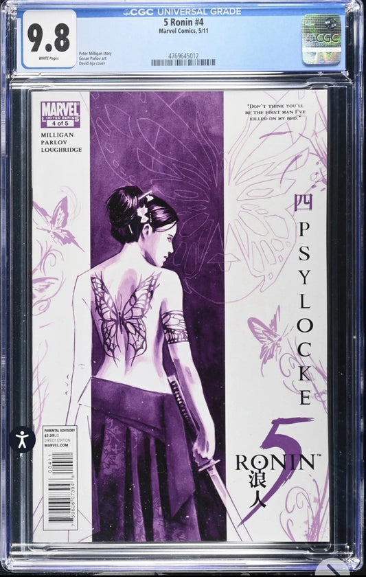 5 RONIN #4 CGC 9.8 Marvel 2011, Rare Book To Find