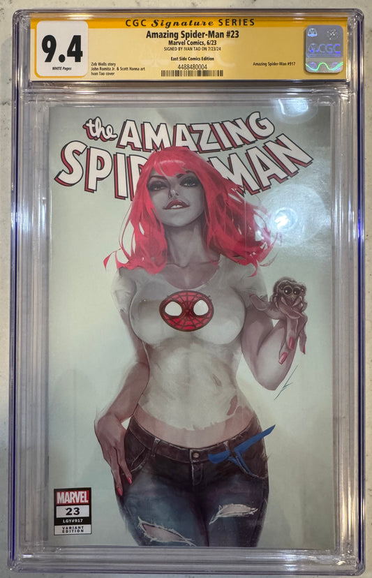 Amazing Spider-Man #23 CGC SS 9.4 Ivan Tao Variant Signed By Ivan Tao Marvel 2023