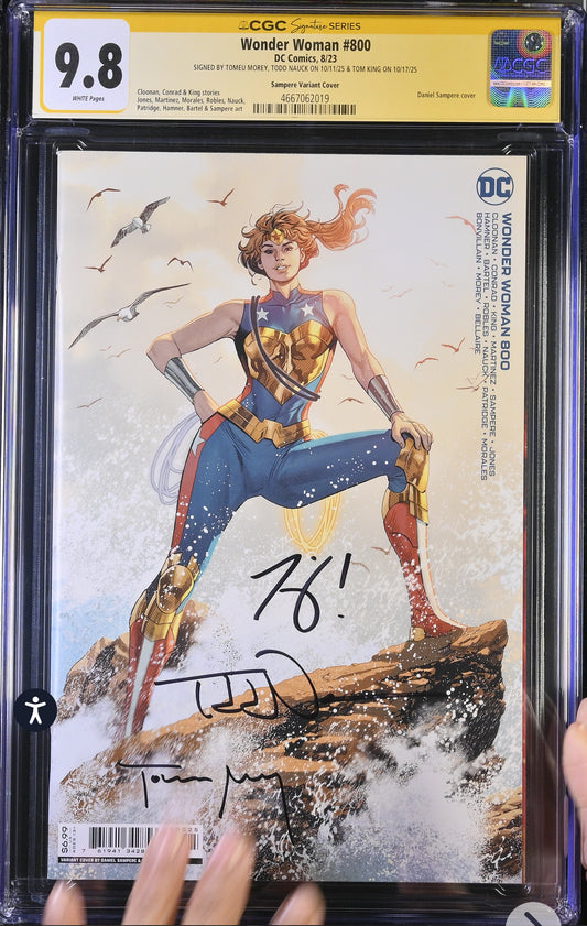 WONDER WOMAN #800 CGC SS 9.8 Signed By Tom King, Todd Nauck, Tomeu Morey (DC, Sampere Variant)
