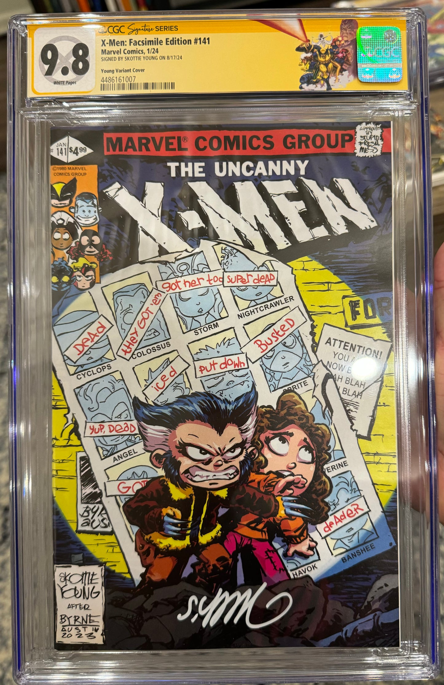 Uncanny X-Men #141 CGC SS 9.8 Facsimile Variant by Skottie Young (signed by Skottie Young) w/ Custom CGC Label