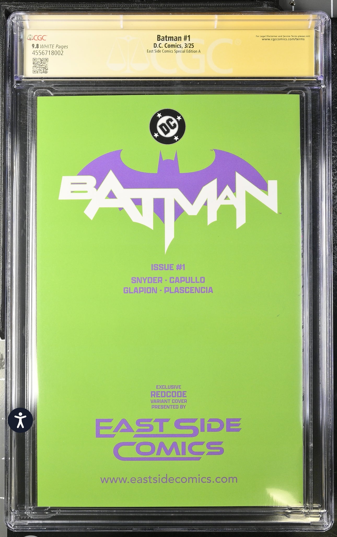 BATMAN #1 CGC SS 9.8 (DC COMICS, 2025) REDCODE AKIRA JOKER HOMAGE 3x Signed By Greg Capullo, Scott Snyder, Jonathan Glapion (Reprint of 2011 Series)