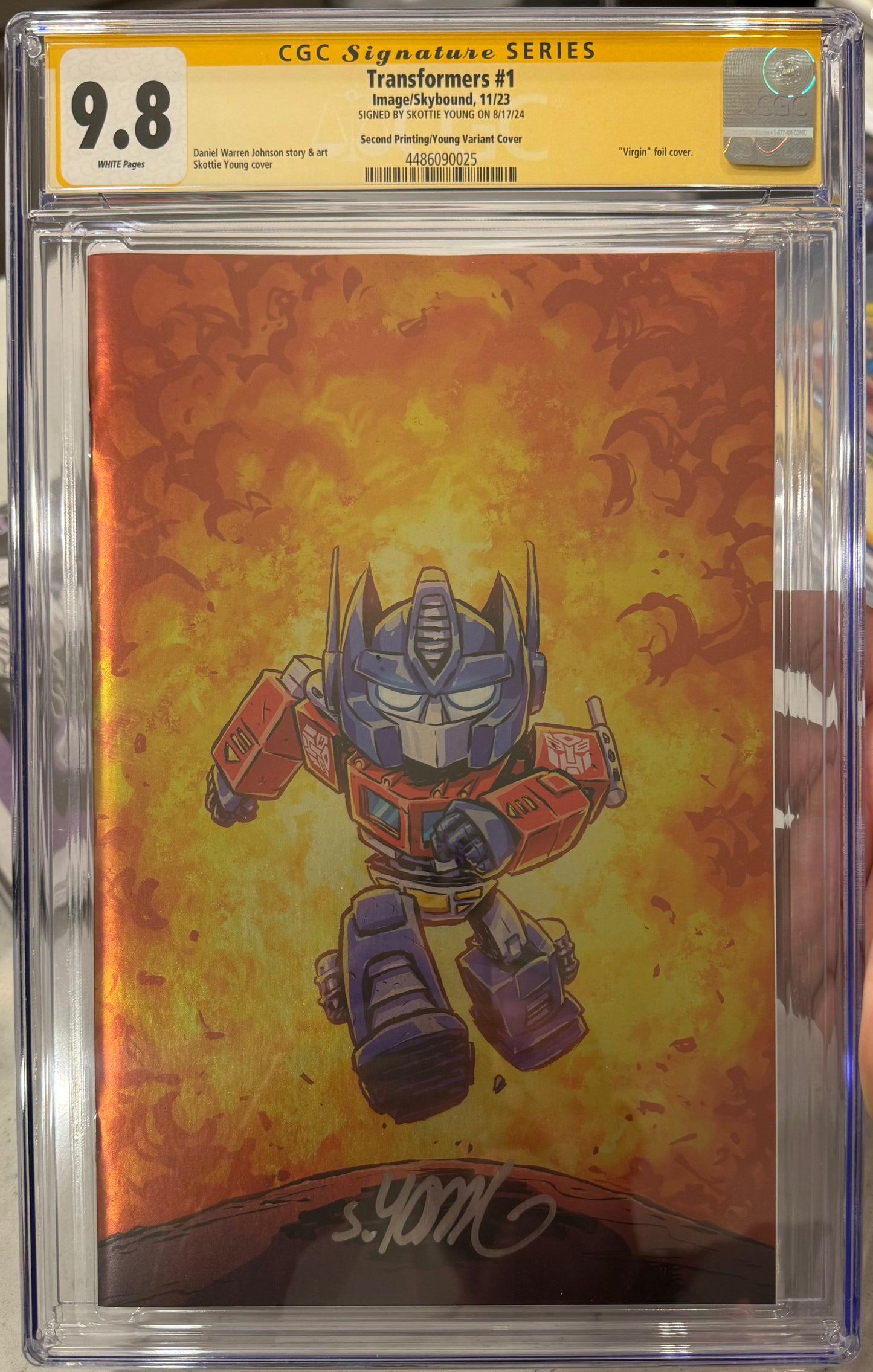 Transformers #1 CGC SS 9.8 (2nd Print Foil) Signed by Skottie Young