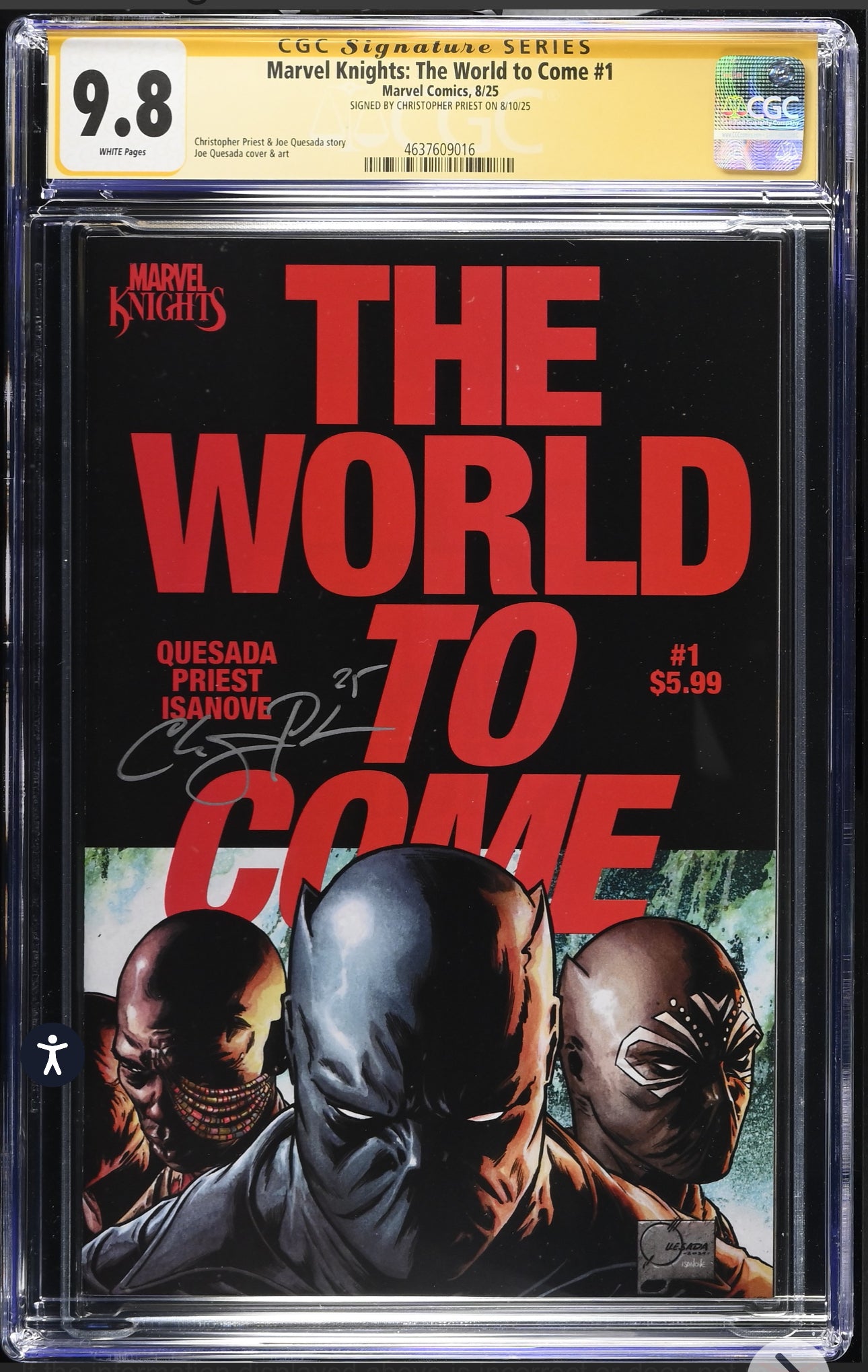 Marvel Knights: The World to Come #1 CGC SS 9.8 (Marvel, 2025) signed by Christopher Priest