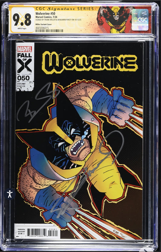 WOLVERINE #50 CGC SS 9.8 Signed By Frank Miller & Benjamin Percy W/ Custom Label