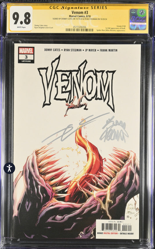 Venom #3 CGC SS 9.8 (Marvel, 2018) Signed by Donny Cates & Ryan Stegman (1st App of Knull)