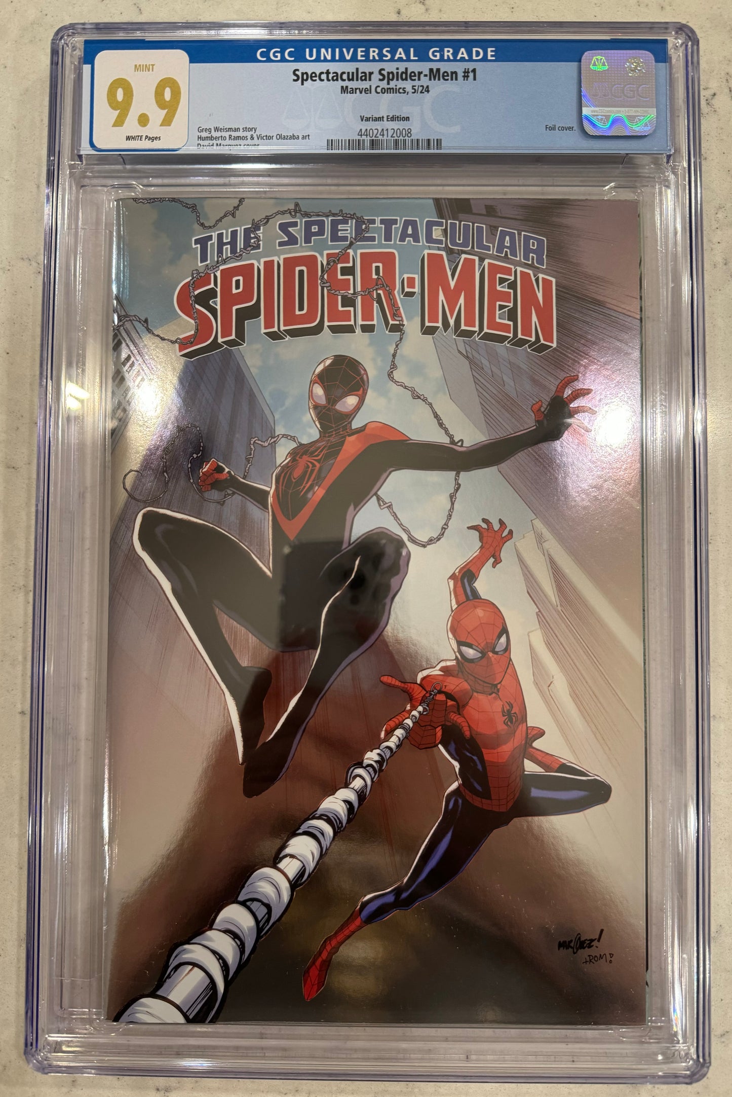 Spectacular Spider-Men #1 CGC 9.9 (Marquez Foil Edition