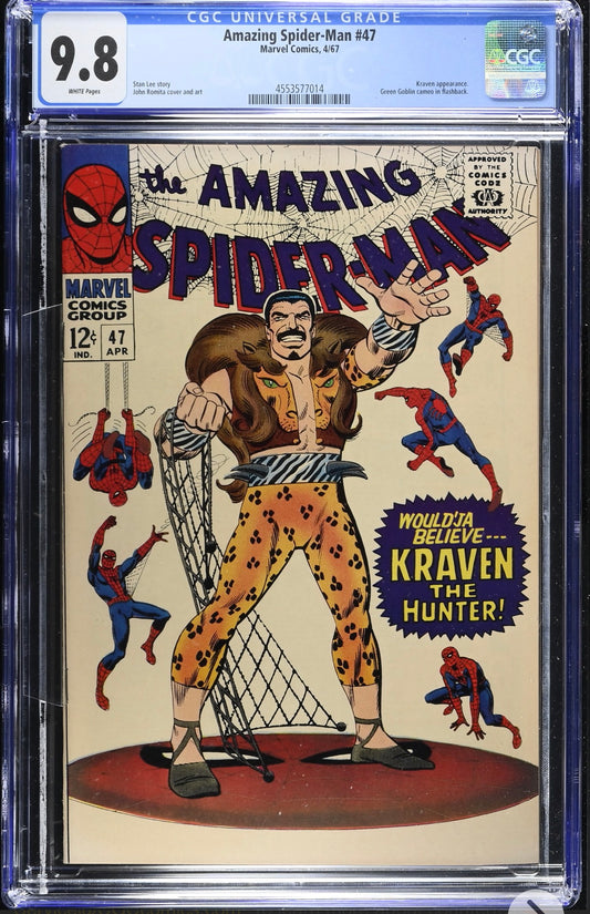 Amazing Spider-Man #47 CGC 9.8 Kraven Cover Marvel 1967 (Rare White Pages)