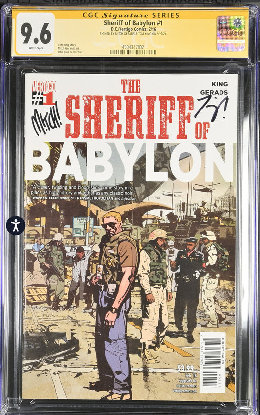 SHERIFF OF BABYLON #1 CGC SS 9.8 (DC, Vertigo 2016) Signed By Mitch Gerads & Tom King