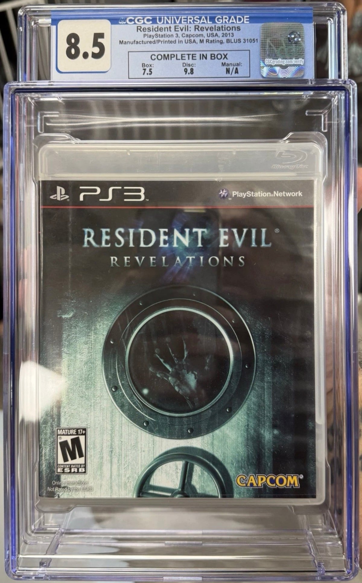 Resident Evil: Revelations CGC 8.5 (PS3, 2013) Box 7.5, Disc 9.8, Manual N/A